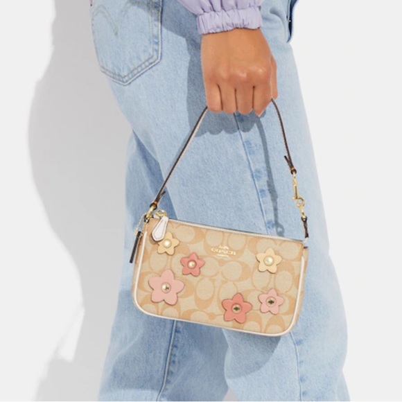 Coach Nolita 19 In Signature Canvas With Floral Applique - Picture 3 of 5